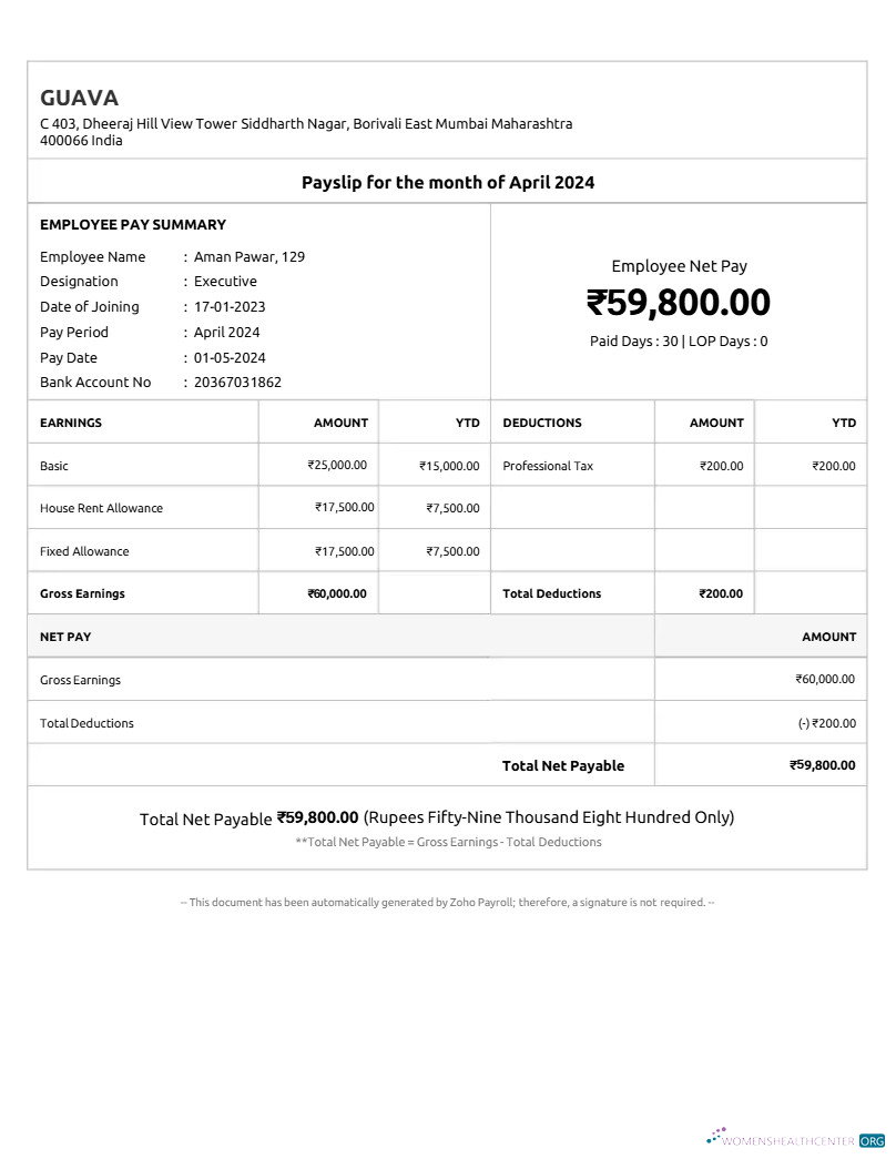 Download Guava payslip template in Word and PDF formats.pdf, 1 Photoshop template